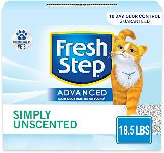 Advanced Simply Unscented Clumping Litter, Fresh Step Unscented Cat Litter Fights Odor on Contact, 18.5 lb. Box