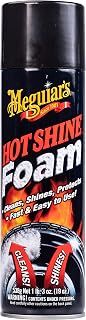 Meguiar's Hot Shine Tire Foam - High Goss Tire Shine that Cleans, Shines, and Protects in One, Deep, Black Shine with Conditioners and UV Protection to Help Keep Tires Looking Like New, 19 Oz Aerosol