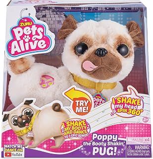 Pets Alive Poppy The Booty Shakin’ Pug – Interactive Dancing Plush Puppy by ZURU Robotic Realistic Soft Dog Stuffed Animal Toy for Kids, Girls