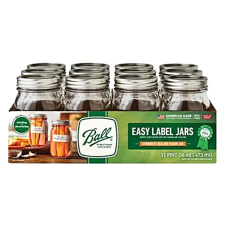 12-Pack 16-Oz Mason Jars for $13.49