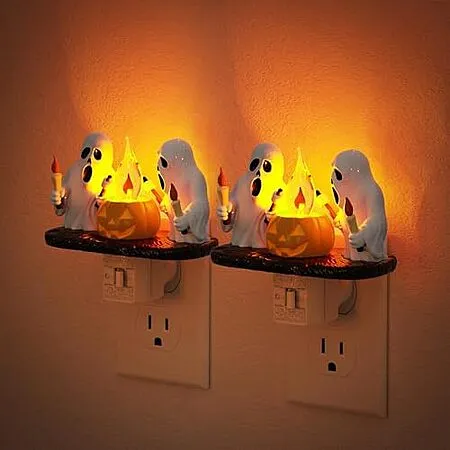 2-Pack Halloween Amber LED Night Lights for $17.99