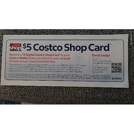 $5 Shop Card with Auto Renewal Enrollment