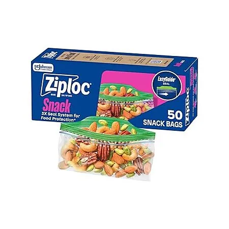 50-Count Ziploc Snack Bags for $2.19