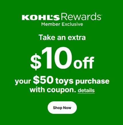 $10 Off $50 Toys at Kohl's