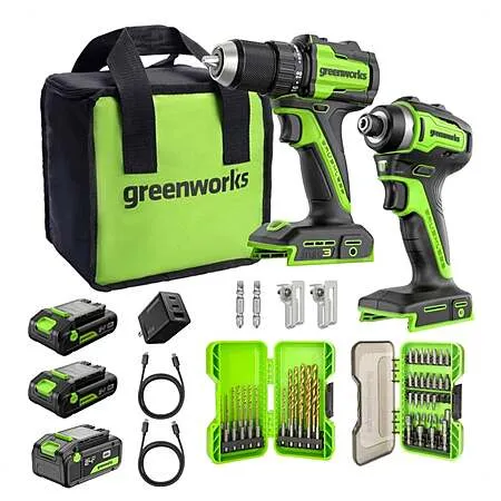 Greenworks 24V Drill & Impact Driver Set for $199.99