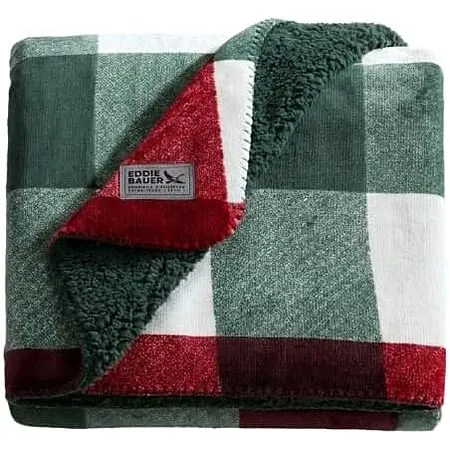 50" x 70" Eddie Bauer Reversible Plaid Throw Blanket for $13.83