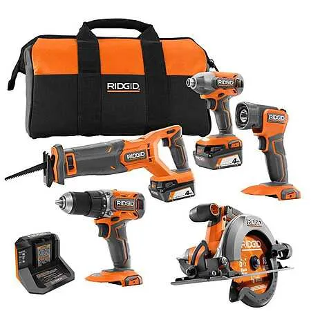 RIDGID 18V Cordless 5-Tool Combo Kit for $289