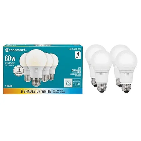 EcoSmart 4-Pack LED Bulbs for $5.98