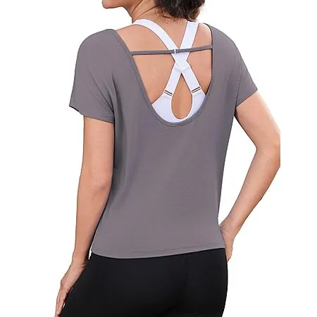 Totatuit Women's Open Back Workout Top for $3.99