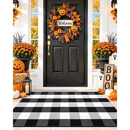50% Off Arotive Washable Buffalo Plaid Door Mat!