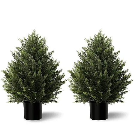 (2 Sets) Vitalismo Artificial Topiary Cedar Trees for $27.49