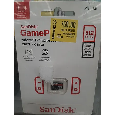 SanDisk 512GB Switch memory card for $50