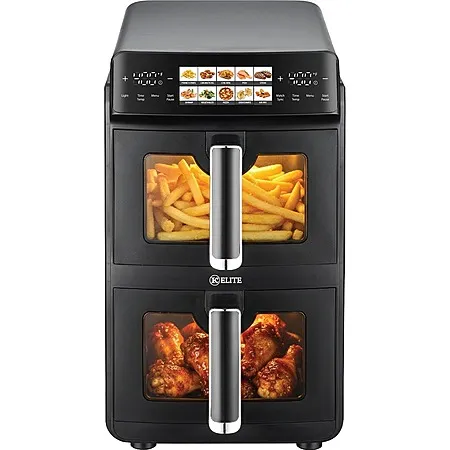 12-Qt Kitchen Elite Dual-Basket Air Fryer for $80