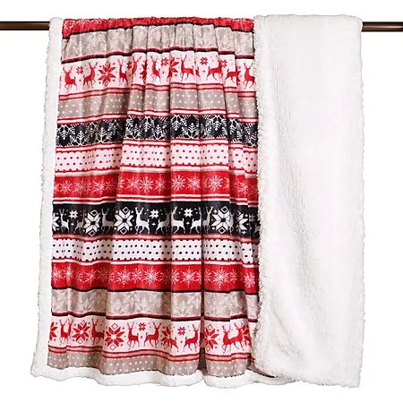 50" x 60" Sherpa Fleece Throw for $8.39