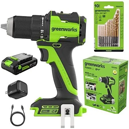 $84.99 Greenworks PowerAll 24V Cordless Drill/Driver