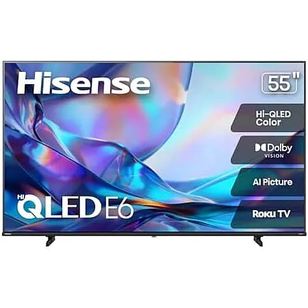 $299.99 | Hisense 55" Class E6SR Series Hi-QLED 4K UHD Smart Roku TV