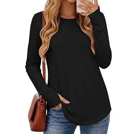 Women’s Cotton Long Sleeve Tunic Top for $8.99