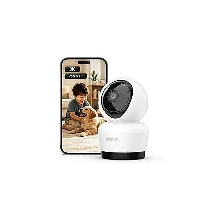 2-Pack Swann 3K 5MP Indoor Security Cameras for $34.99