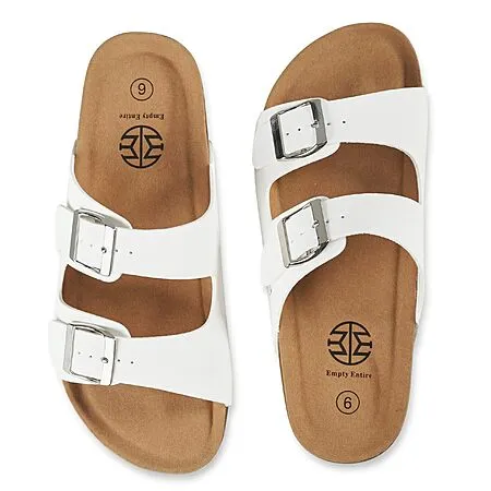 Womenโs Faux Leather Slide Sandals for $15.19!