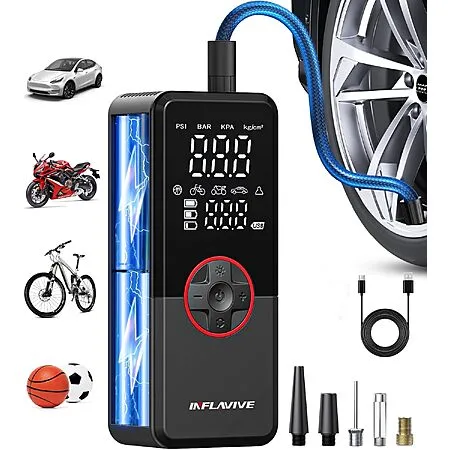 150PSI Inflavive Cordless Tire Inflator for $13.50!