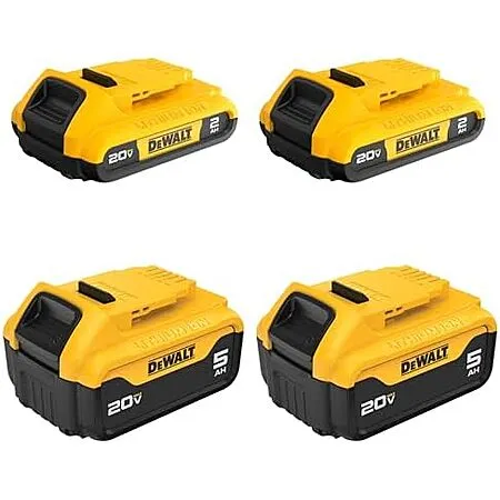 $197 | DEWALT 20V Max Battery, 4 Pack