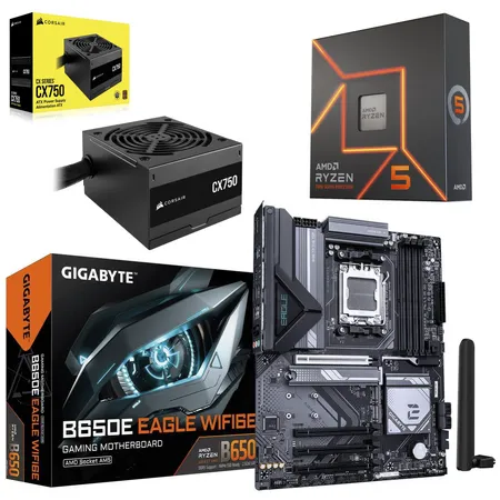 [Bundle] AMD Ryzen 5 7600X CPU + B650E Motherboard + Corsair PSU for $215