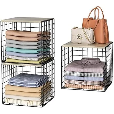 3-Pack Stackable Closet Organizer Shelves for $21.99