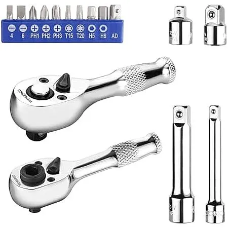 16-Pc WORKPRO Stubby Ratchet & Bit Driver Set for $13.99