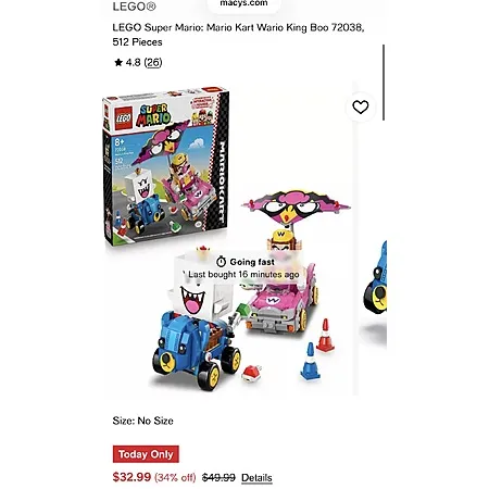 Lego Super Mario Set for $32.99