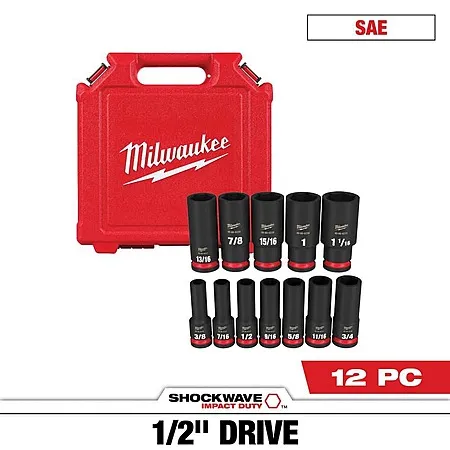 12-Piece Milwaukee Impact Socket Set for $58