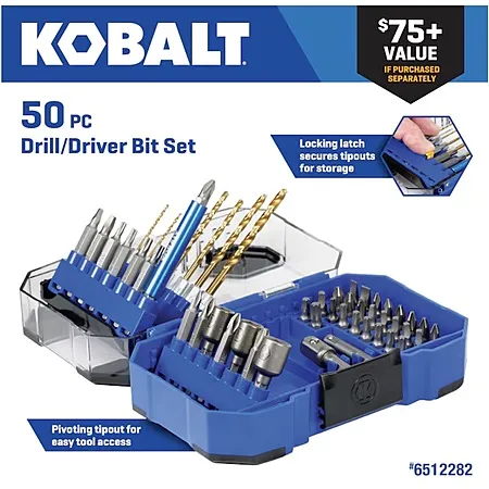 50-Piece Titanium HSS Drill Bit Set for $19.98!