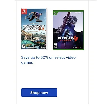 Up to 50% Off Select Video Games!