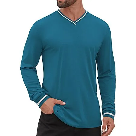 50% Off Hardaddy Men's Ribbed V-Neck Long-Sleeve Shirt!
