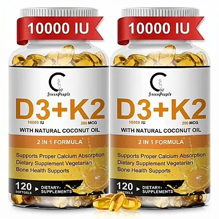 Vitamin D3 K2 Supplement (2 Pack) for $15.3