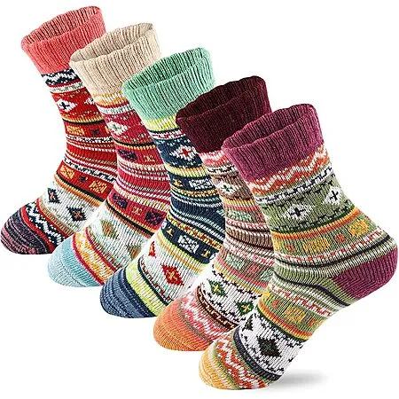 5-Pack Women's Wool Crew Socks for $4.99