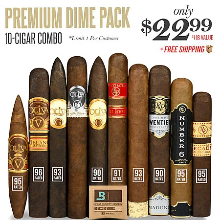 Premium 10-Cigar Pack for $22.99 with Free Shipping