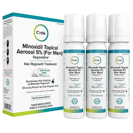 3-Pack C'rcle Minoxidil Foam for $25.17!