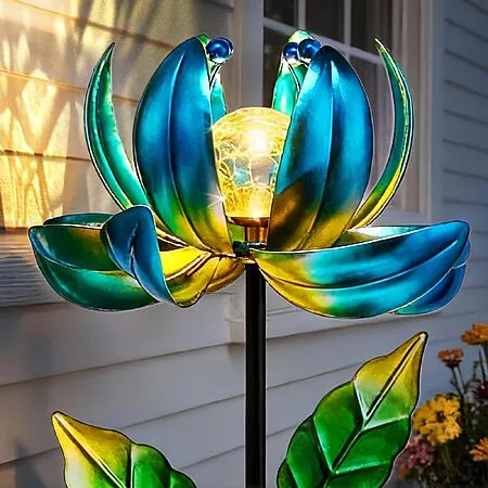 35" SUCUY Solar Metal Lotus Wind Spinner for $11.99