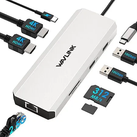 WAVLINK 7-in-1 Laptop Docking Station for $25!