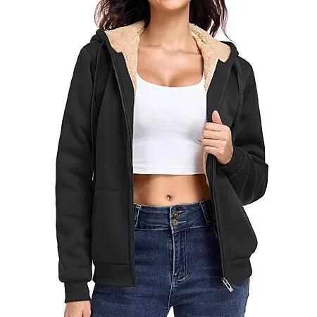 50% Off Women's Fleece-Lined Zip Hoodie