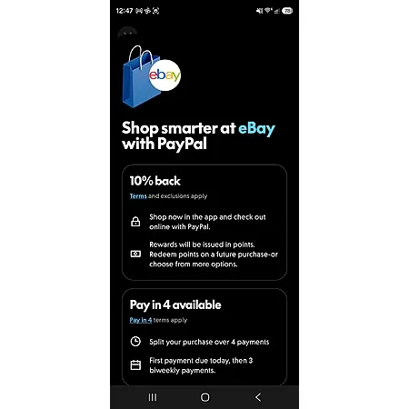 10% Cash Back on eBay with PayPal