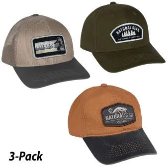 Natural Gear Caps 3-Pack for $14.50!