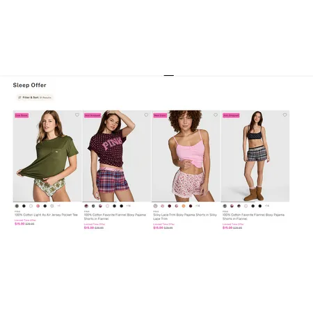 Victoria’s Secret PINK Sleepwear from $15