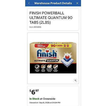 Finish Quantum 90ct for $6.97!