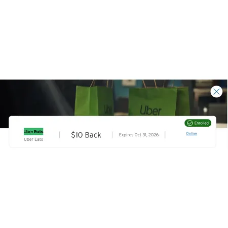 Earn $10 Back on $30+ Uber Eats Orders with Citi Card