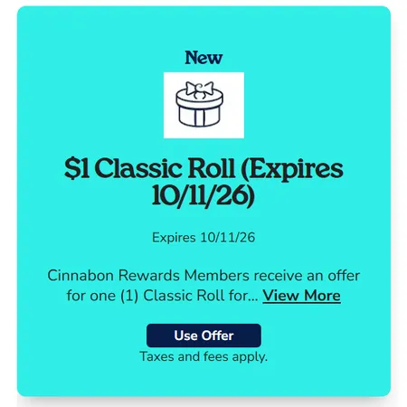 $1 Classic Roll for Rewards Members