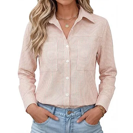 Women's Long Sleeve Striped Shirt for $12.99