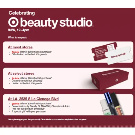 $20 Off $50 at Target Beauty Event