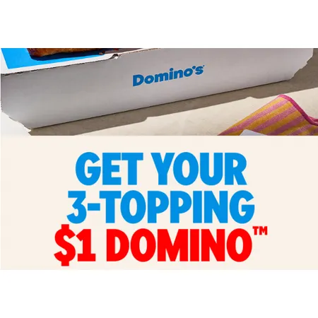 3 Topping Pizza for $1 with Coupon