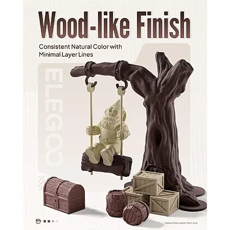 ELEGOO Wood-Filled PLA Filament for $14.99